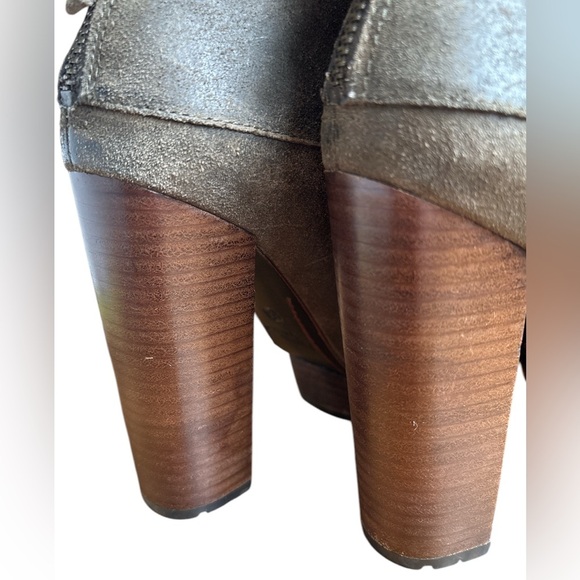 Modern Vintage Lace Up Green Suede Jenie Ankle Booties Size 6 - Picture 16 of 16